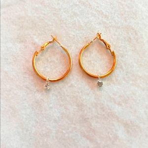 Gold hoops with charm 🌟